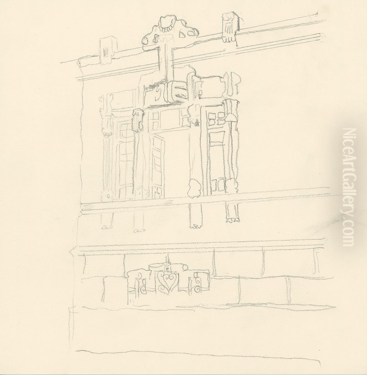 Fachada de imovel Oil Painting by Fulvia Goncalves