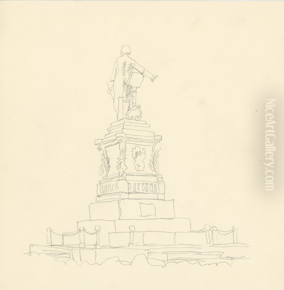 Monumento Tumulo a Carlos Gomes Oil Painting by Fulvia Goncalves