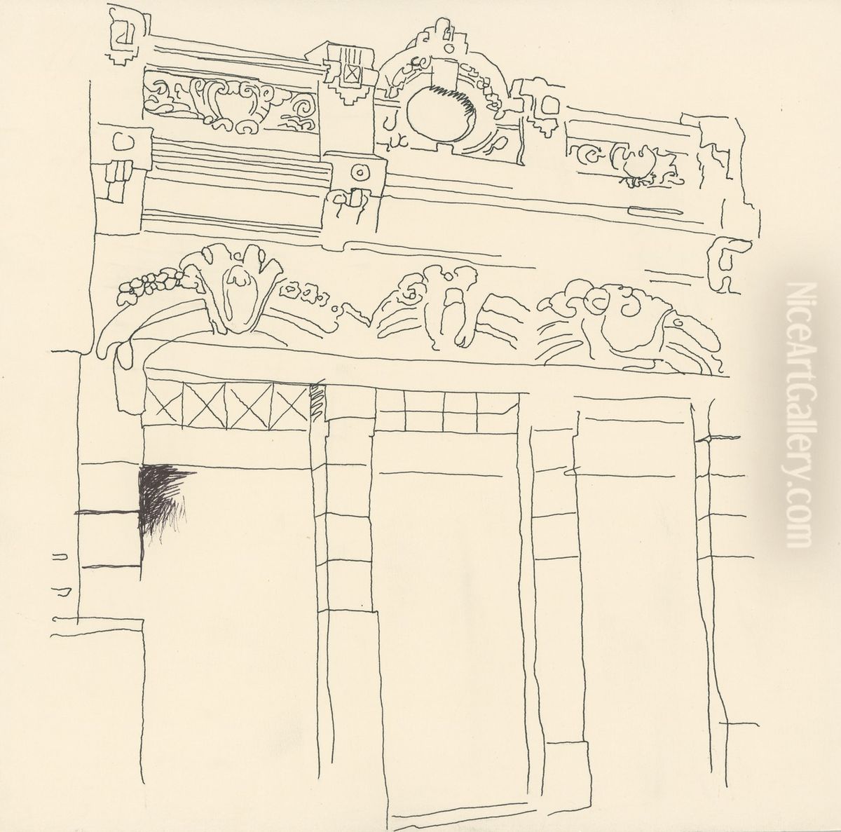 Fachada de imovel Oil Painting by Fulvia Goncalves