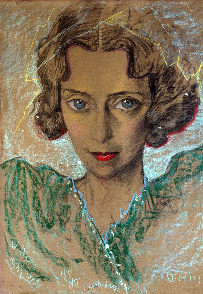 Portret Marii Kasprowiczowej Oil Painting by Stanislaw Ignacy Witkiewicz (Witkacy)