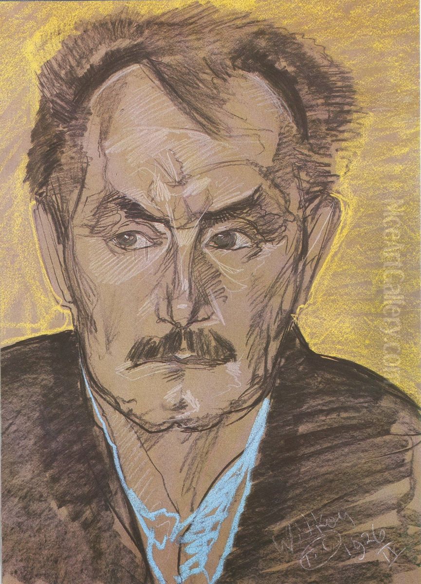 Portret Jana Kasprowicza Oil Painting by Stanislaw Ignacy Witkiewicz (Witkacy)