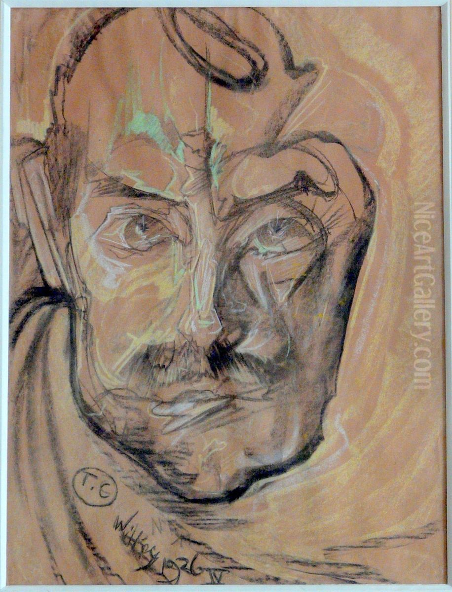 Portret Jana Kasprowicza Oil Painting by Stanislaw Ignacy Witkiewicz (Witkacy)