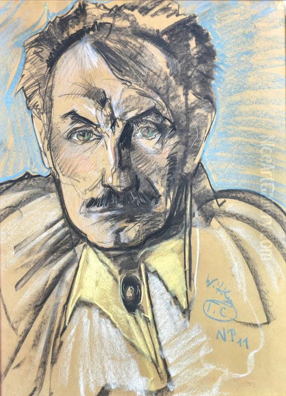 Portrait of Jan Kasprowicz, wearing toga Oil Painting by Stanislaw Ignacy Witkiewicz (Witkacy)