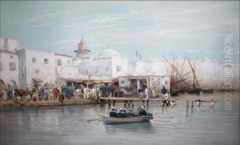 Port de Bizerte Oil Painting by Edouard Detaille