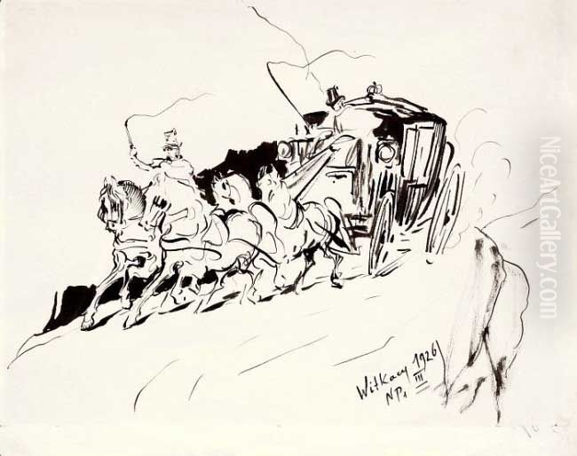 Stage coach Oil Painting by Antoni Gawinski