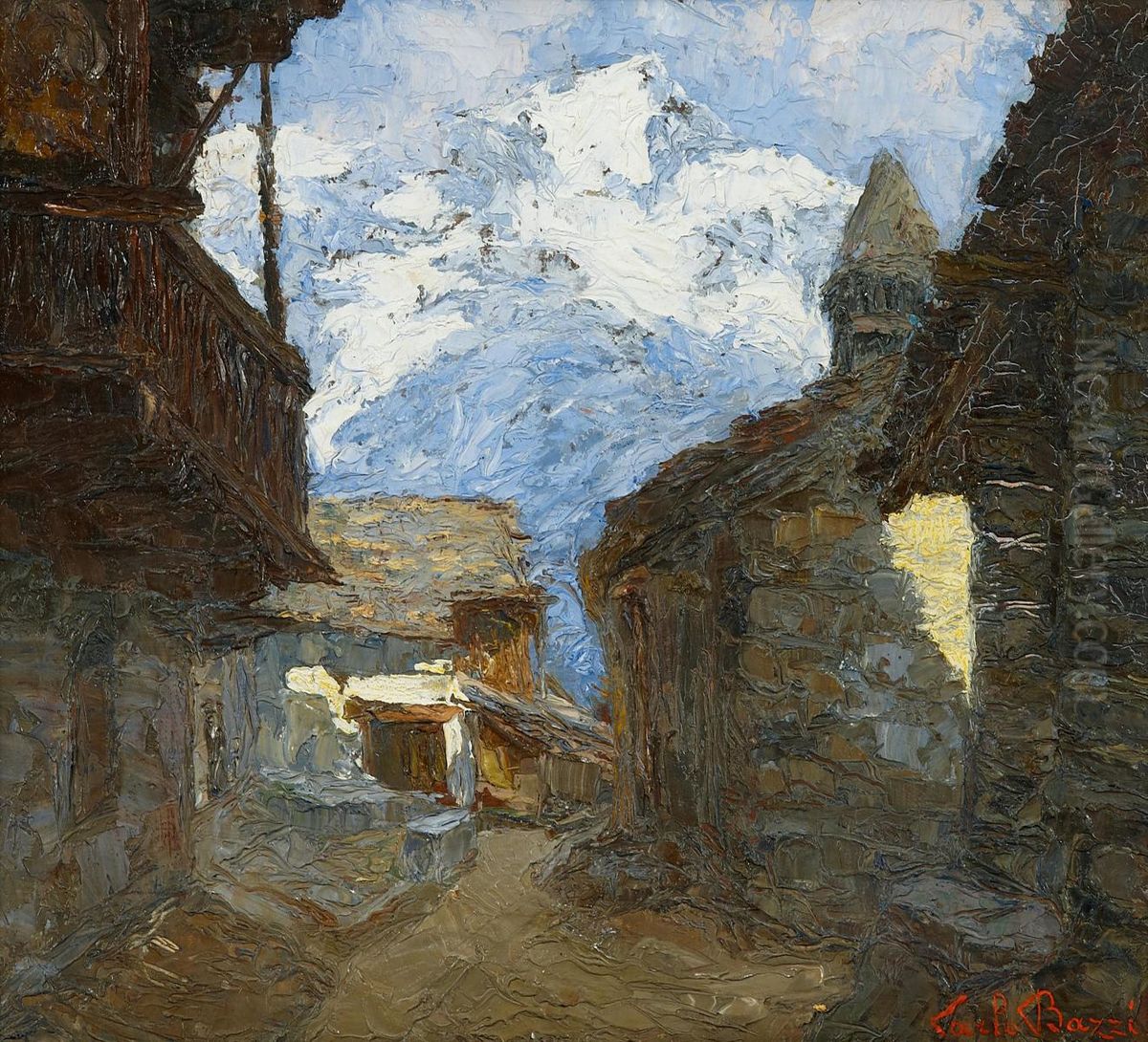 Nelle Alpi Oil Painting by Carlo Bazzi