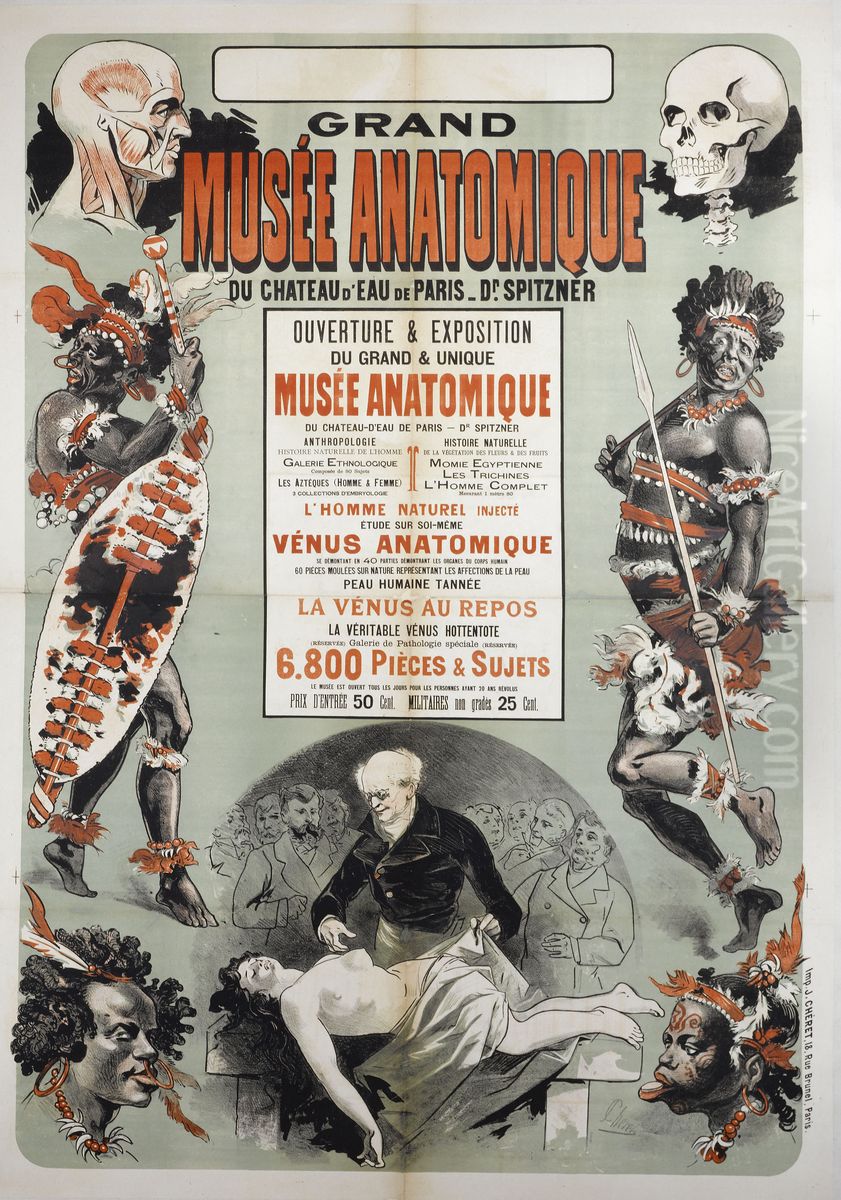 Grand Musee anatomique du chateau d'Eau de Paris - Dr Spitzner Oil Painting by Jules Cheret