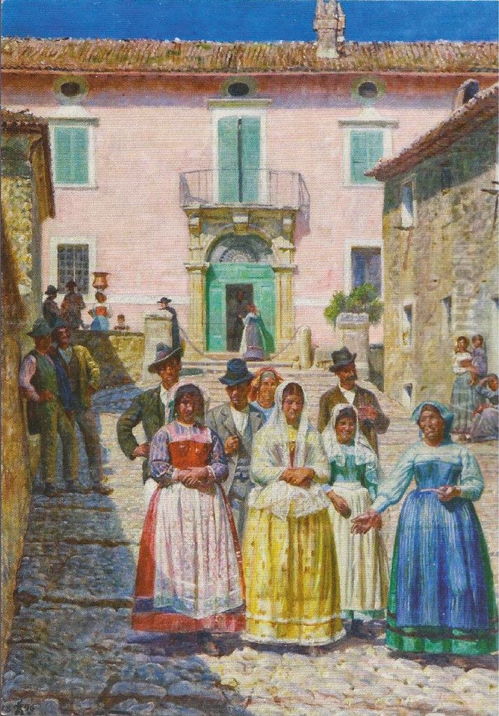 Wedding procession in Civita d'Antino. Oil Painting by Kristian Zahrtmann