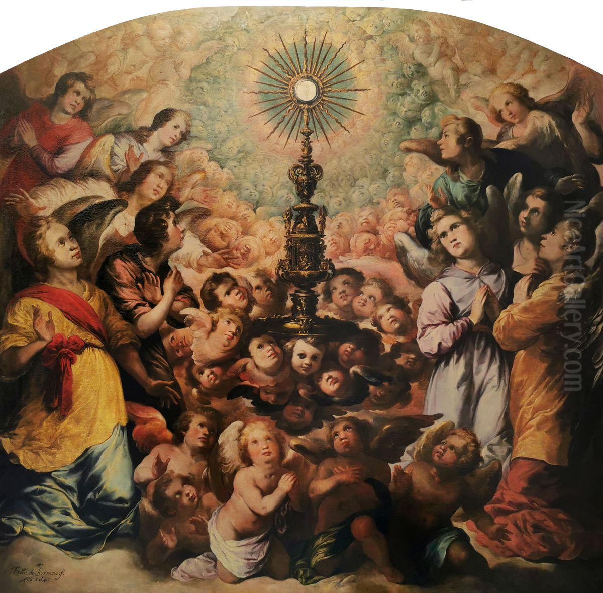 Exaltation of the Eucharist Oil Painting by Francisco Herrera The Elder