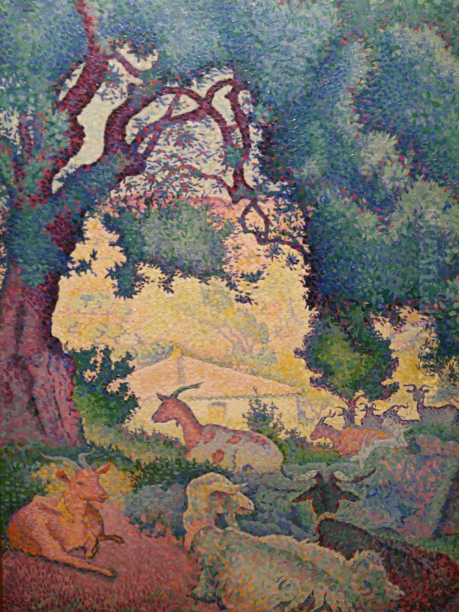 Paysage avec des chevres Oil Painting by Henri-Edmond Cross