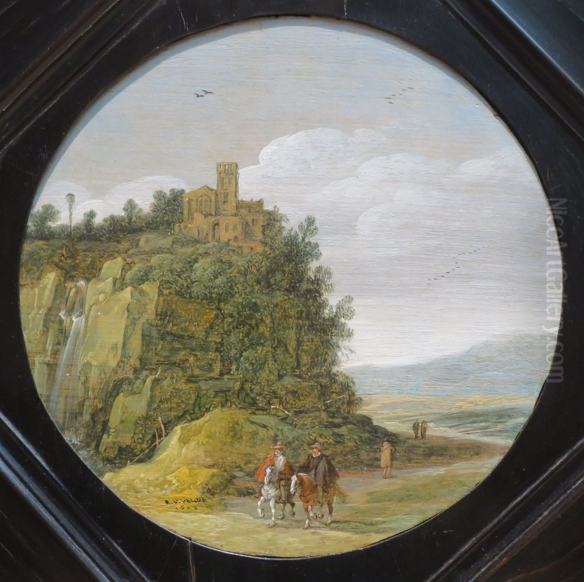 Two Horsemen on a Path Oil Painting by Esaias Van De Velde