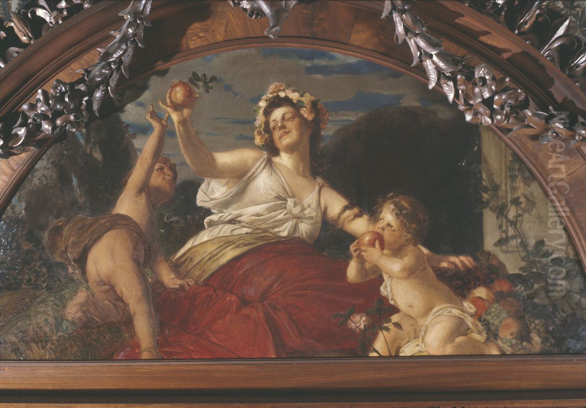 Abundantia Oil Painting by Julius Johann Ferdinand Kronberg