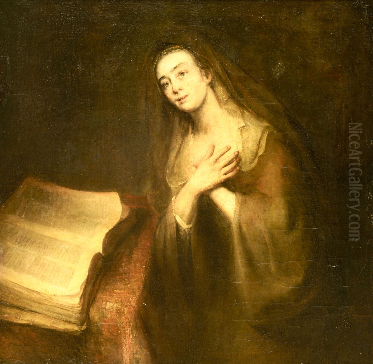 The virgin Mary during the Annunciation Oil Painting by Rembrandt