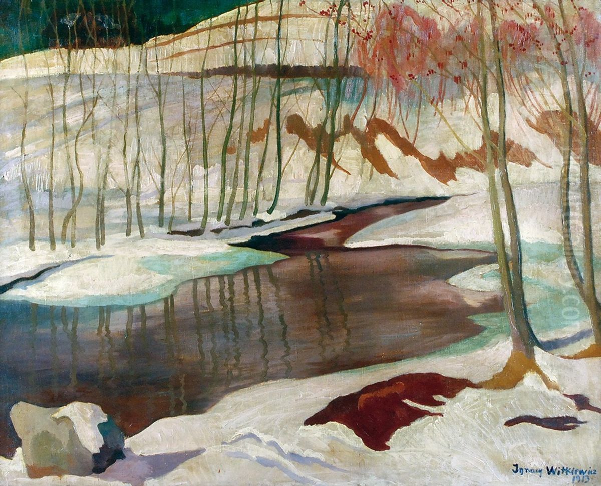 Winter landscape (Zakopane) Oil Painting by Stanislaw Ignacy Witkiewicz (Witkacy)