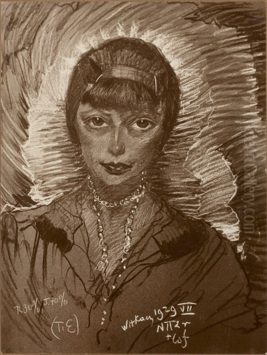 Portret kobiety Oil Painting by Stanislaw Ignacy Witkiewicz (Witkacy)