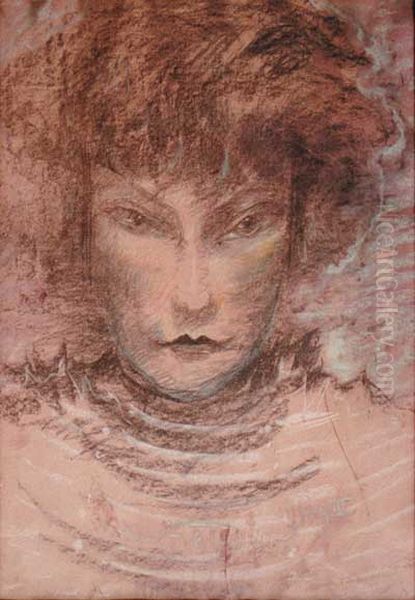 Portret Zofii Wattenowej-Mrozowskiej Oil Painting by Stanislaw Ignacy Witkiewicz (Witkacy)