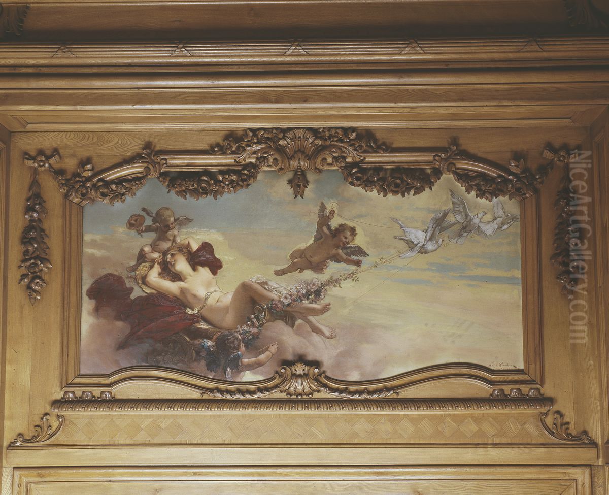 Venus i sin char Oil Painting by Julius Johann Ferdinand Kronberg