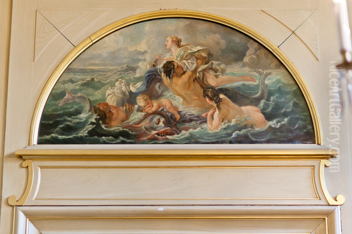 Sea Nymphs and Tritons Oil Painting by Maria Elisabeth Eleonora Hennig