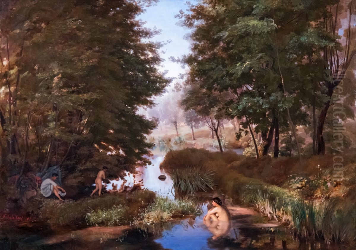 Baigneuses 895.1.134 - Firmin Salabert - Musee des Beaux-Arts de Gaillac Oil Painting by Firmin Salabert