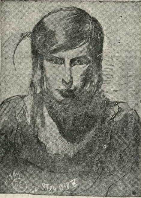 Portret Janiny Filipowskiej Oil Painting by Stanislaw Ignacy Witkiewicz (Witkacy)