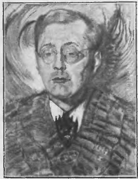 Portrait of Adolf Nowaczynski Oil Painting by Stanislaw Ignacy Witkiewicz (Witkacy)