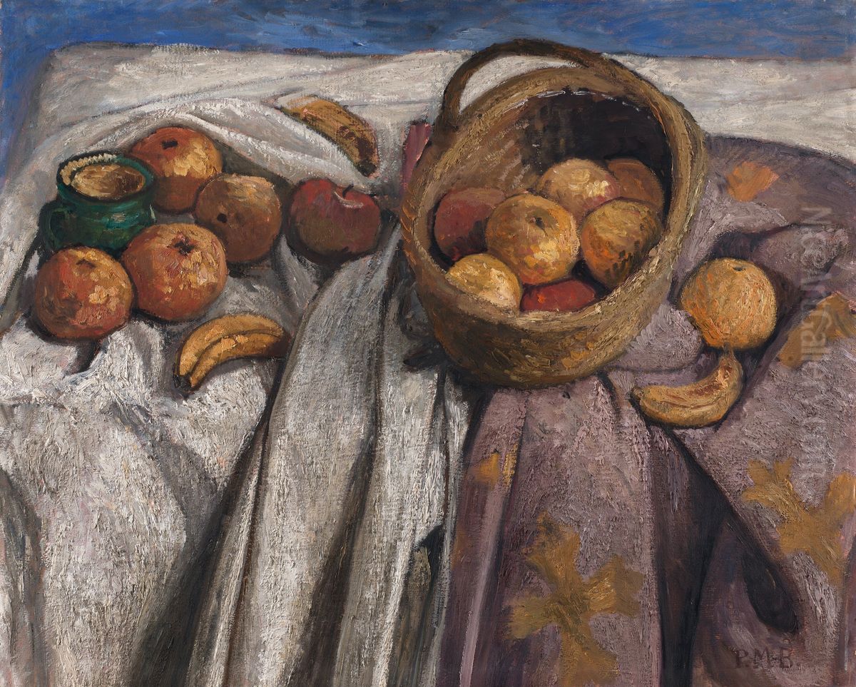 Still life with apples and bananas Oil Painting by Paula Modersohn-Becker