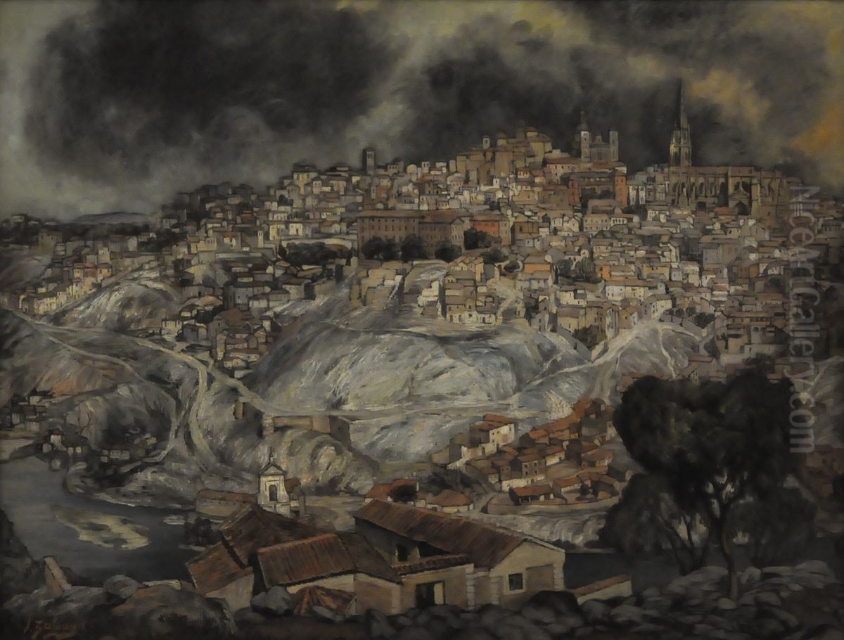 View of Toledo Oil Painting by Ignacio Zuloaga
