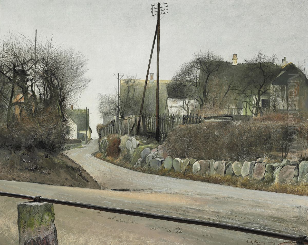 Gade. St. Jorgensbjerg Oil Painting by Laurits Andersen Ring