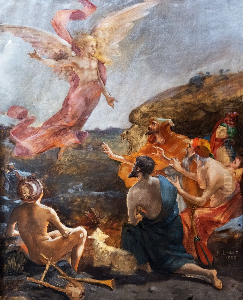 L'annonce faite aux bergers Oil Painting by Henri Loubat