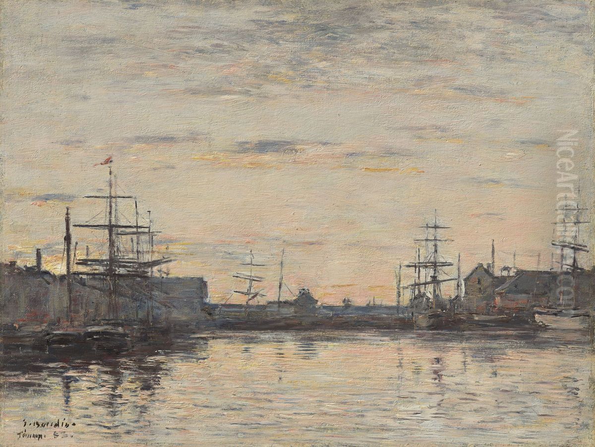 The Inner Harbor Oil Painting by Eugene Louis Boudin