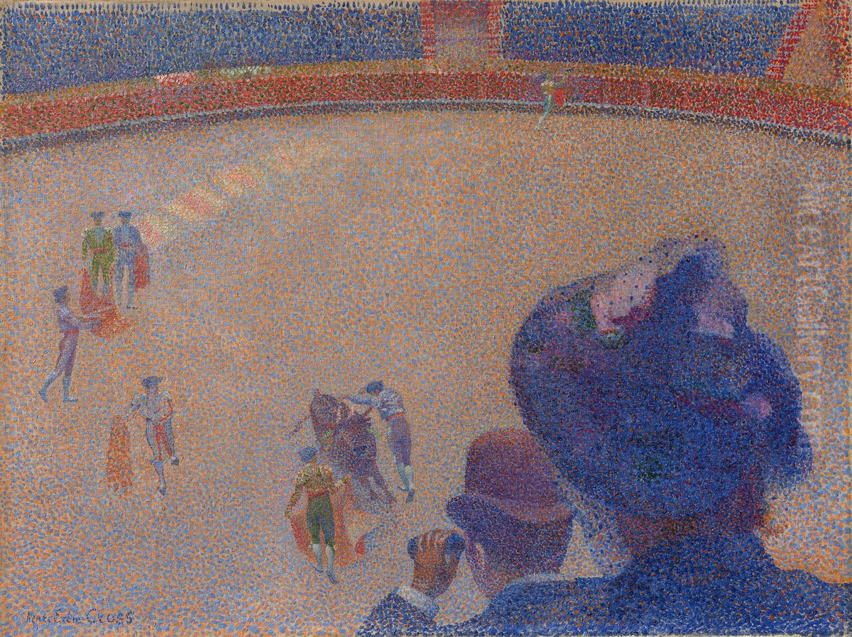 Bullfight Oil Painting by Henri-Edmond Cross