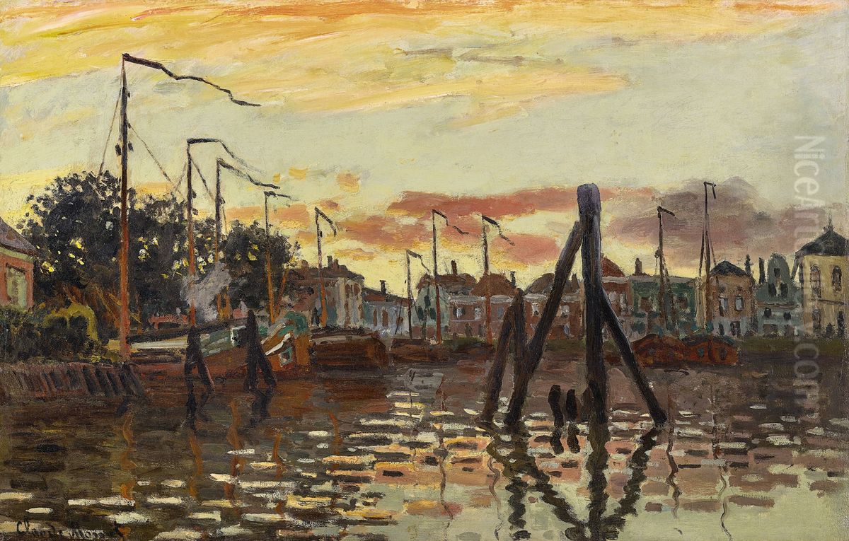 The Port of Zaandam Oil Painting by Claude Oscar Monet