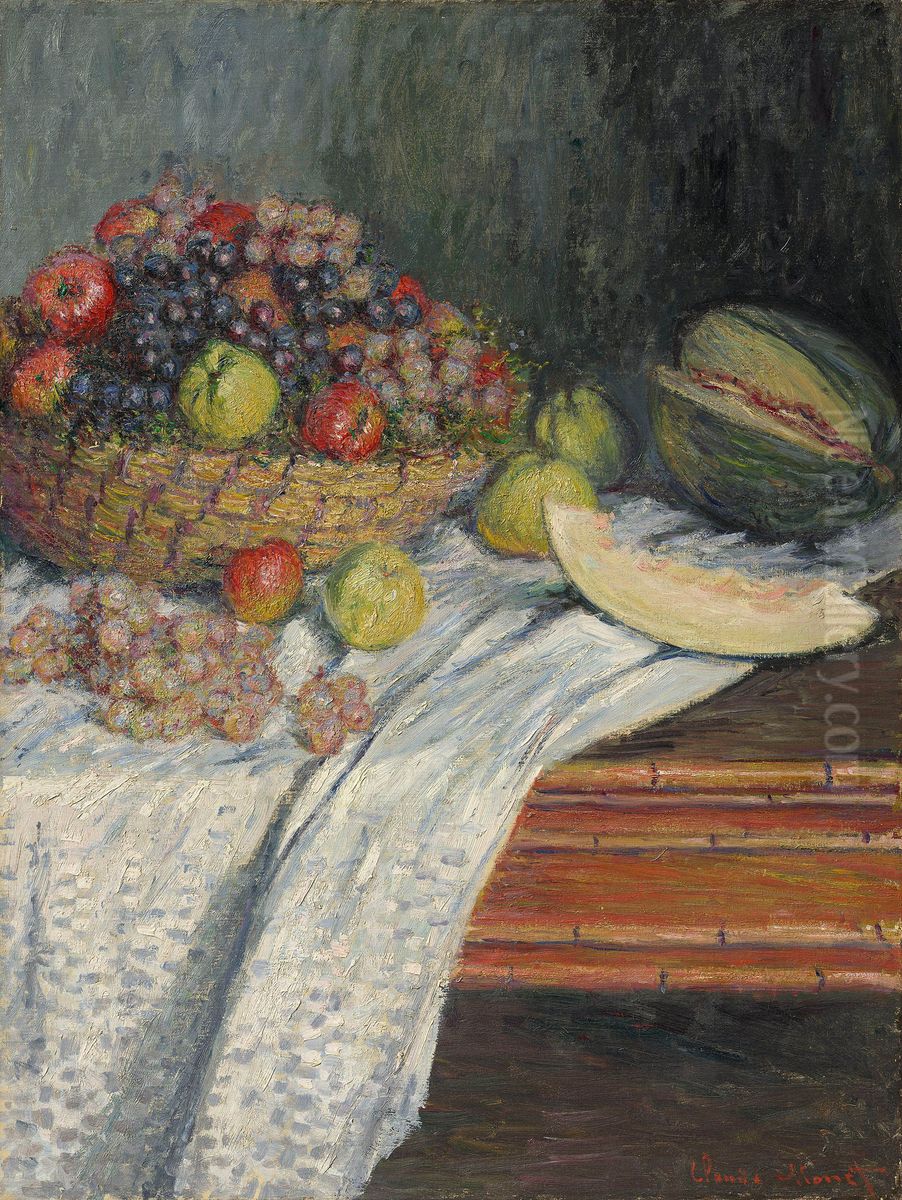 Still Life with a Honeydew Melon Oil Painting by Claude Oscar Monet