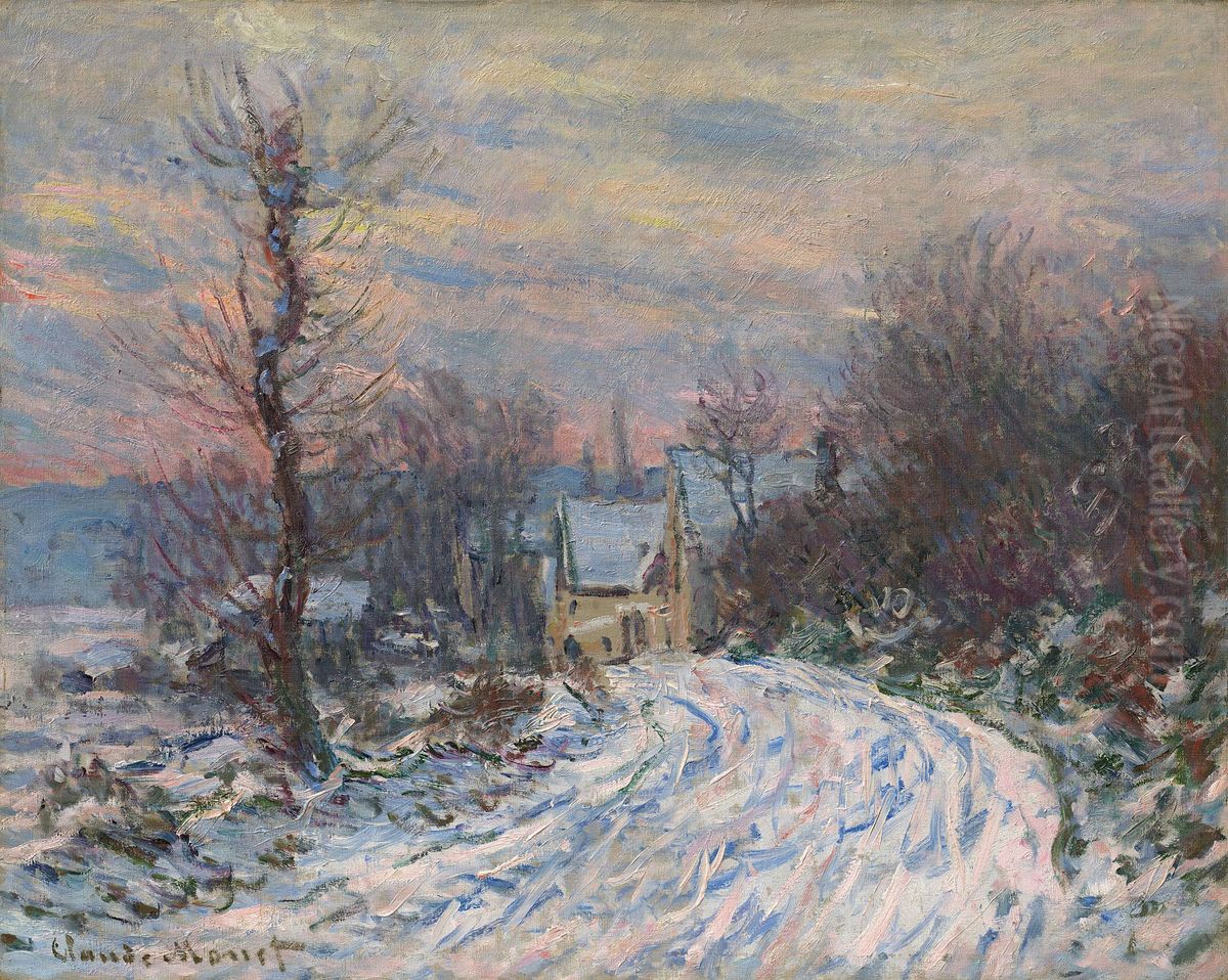 Ortseingang von Giverny im Winter Oil Painting by Claude Oscar Monet