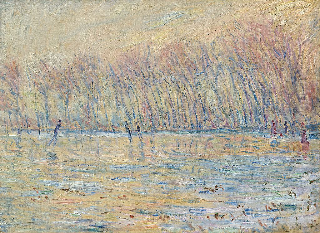 Schlittschuhlaufer in Giverny Oil Painting by Claude Oscar Monet