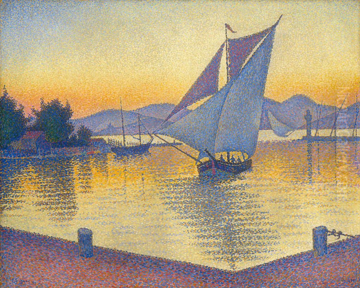 Der Hafen bei Sonnenuntergang, Opus 236 (Saint-Tropez) Oil Painting by Paul Signac