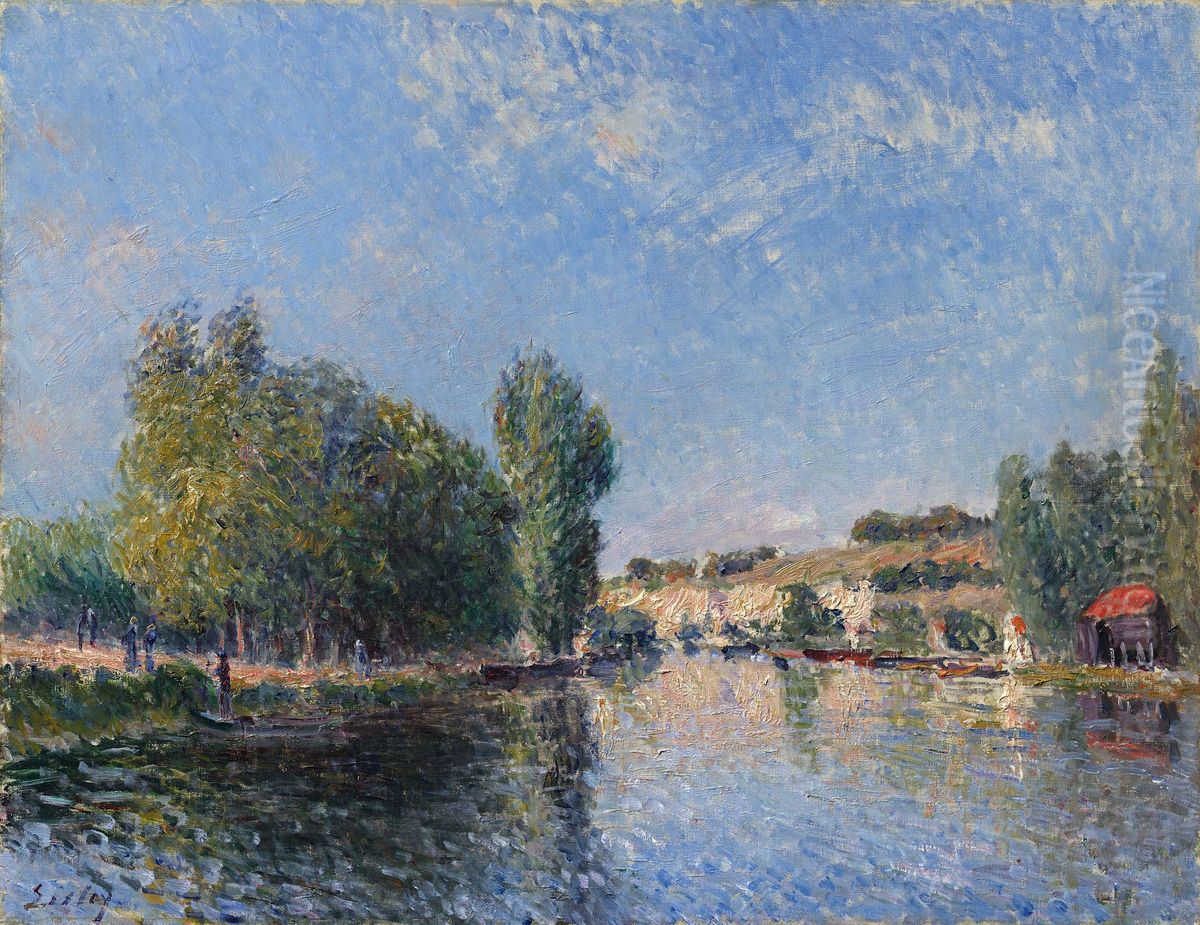 The Loing at Moret Oil Painting by Alfred Sisley