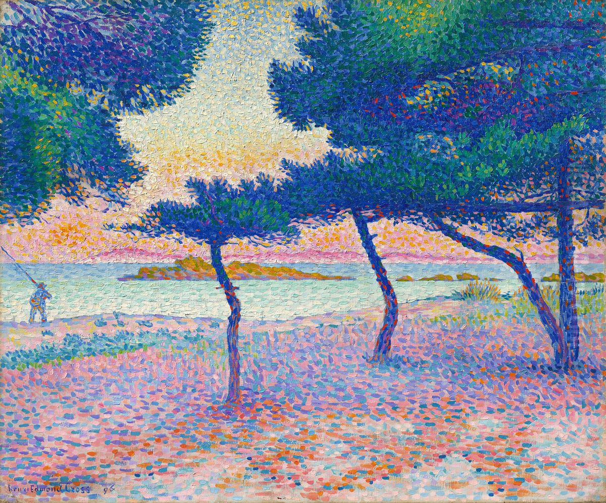 Der Strand von Saint-Clair Oil Painting by Henri-Edmond Cross