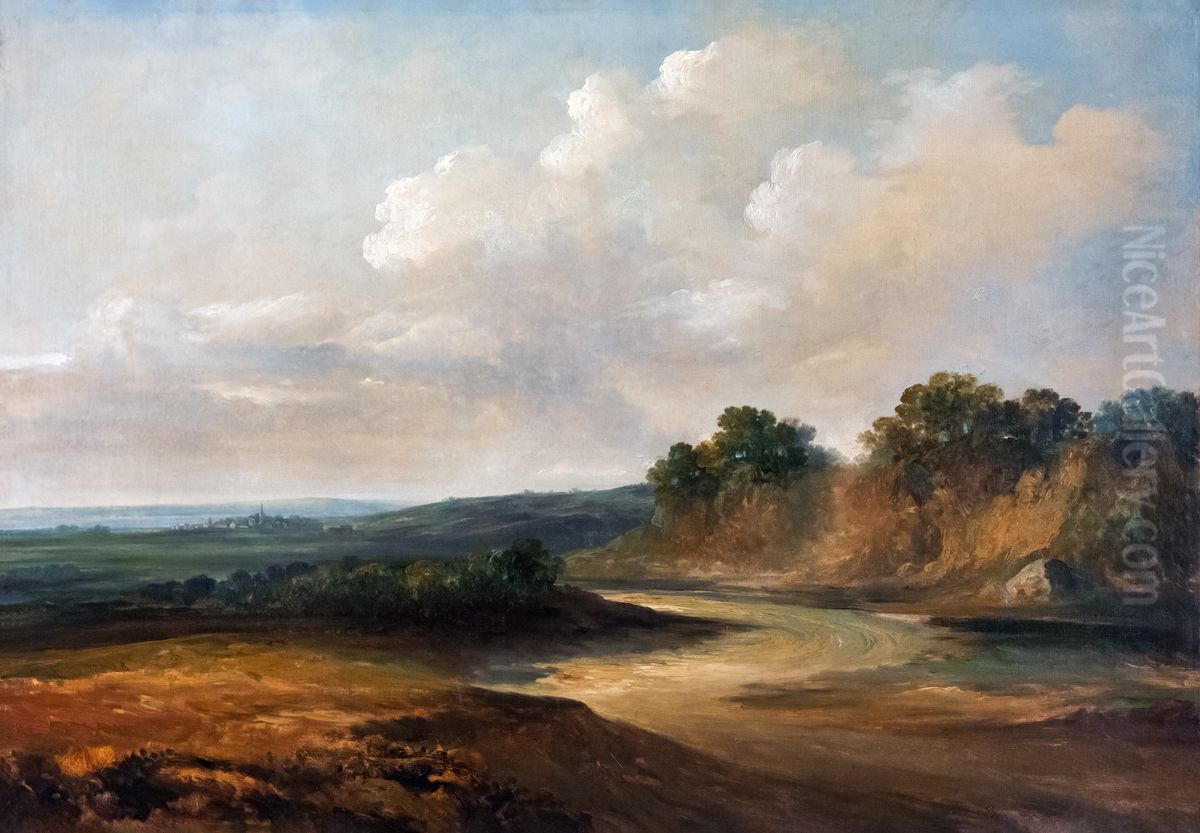 La route tournante Oil Painting by Georges Michel