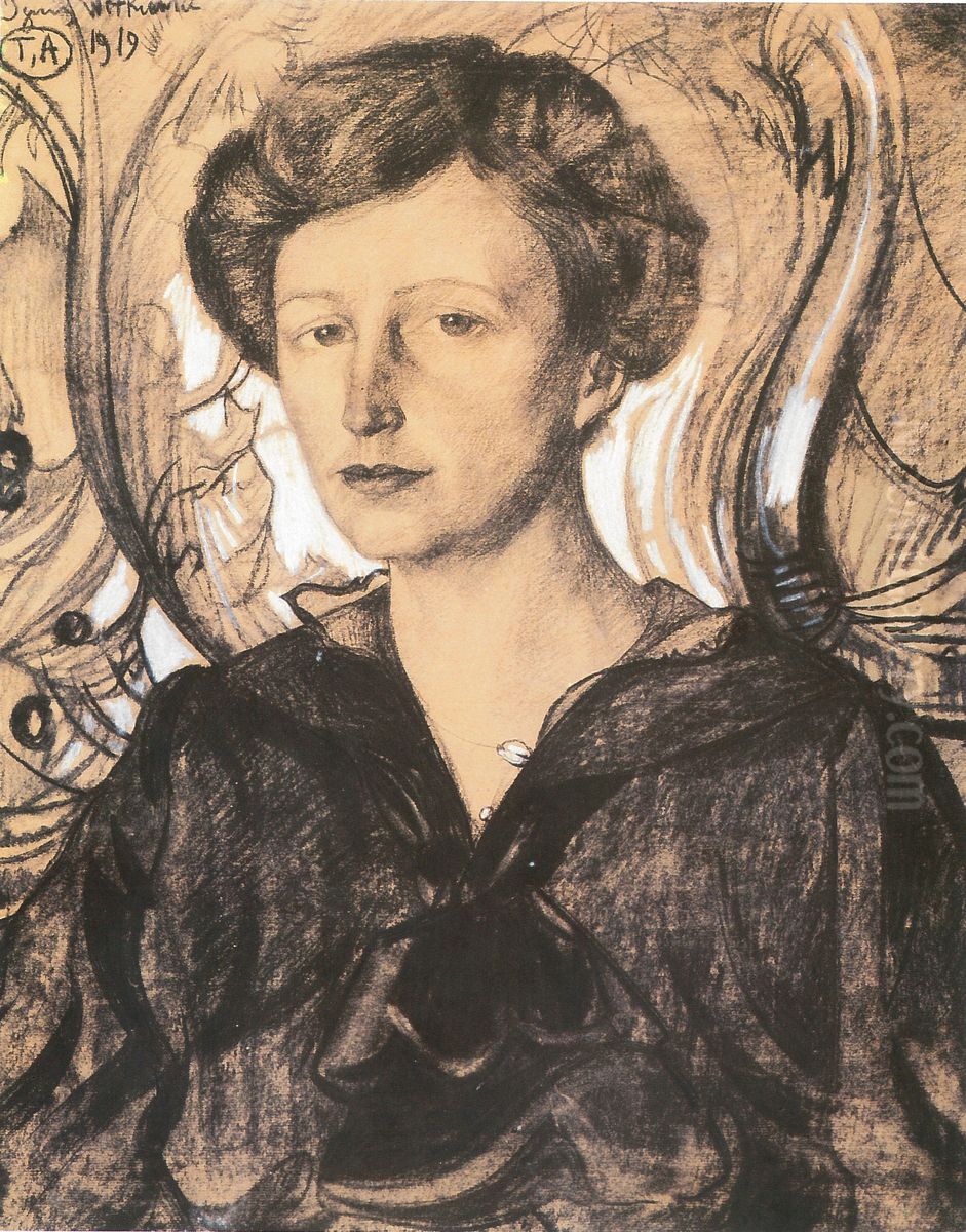 Portret Jozefy Krzysztalowiczowej Oil Painting by Stanislaw Ignacy Witkiewicz (Witkacy)
