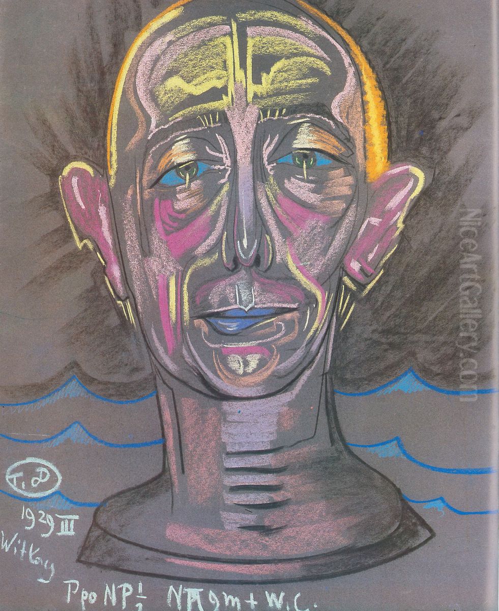 Portrait of Edmund Strazyski Oil Painting by Stanislaw Ignacy Witkiewicz (Witkacy)