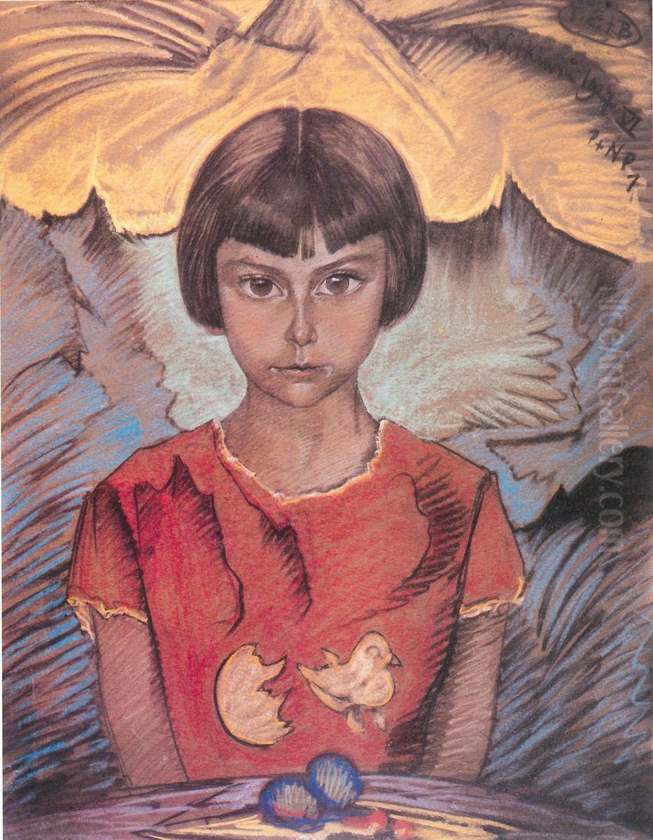 Portret Zofii Minkiewiczowny (Zakrzewskiej) Oil Painting by Stanislaw Ignacy Witkiewicz (Witkacy)