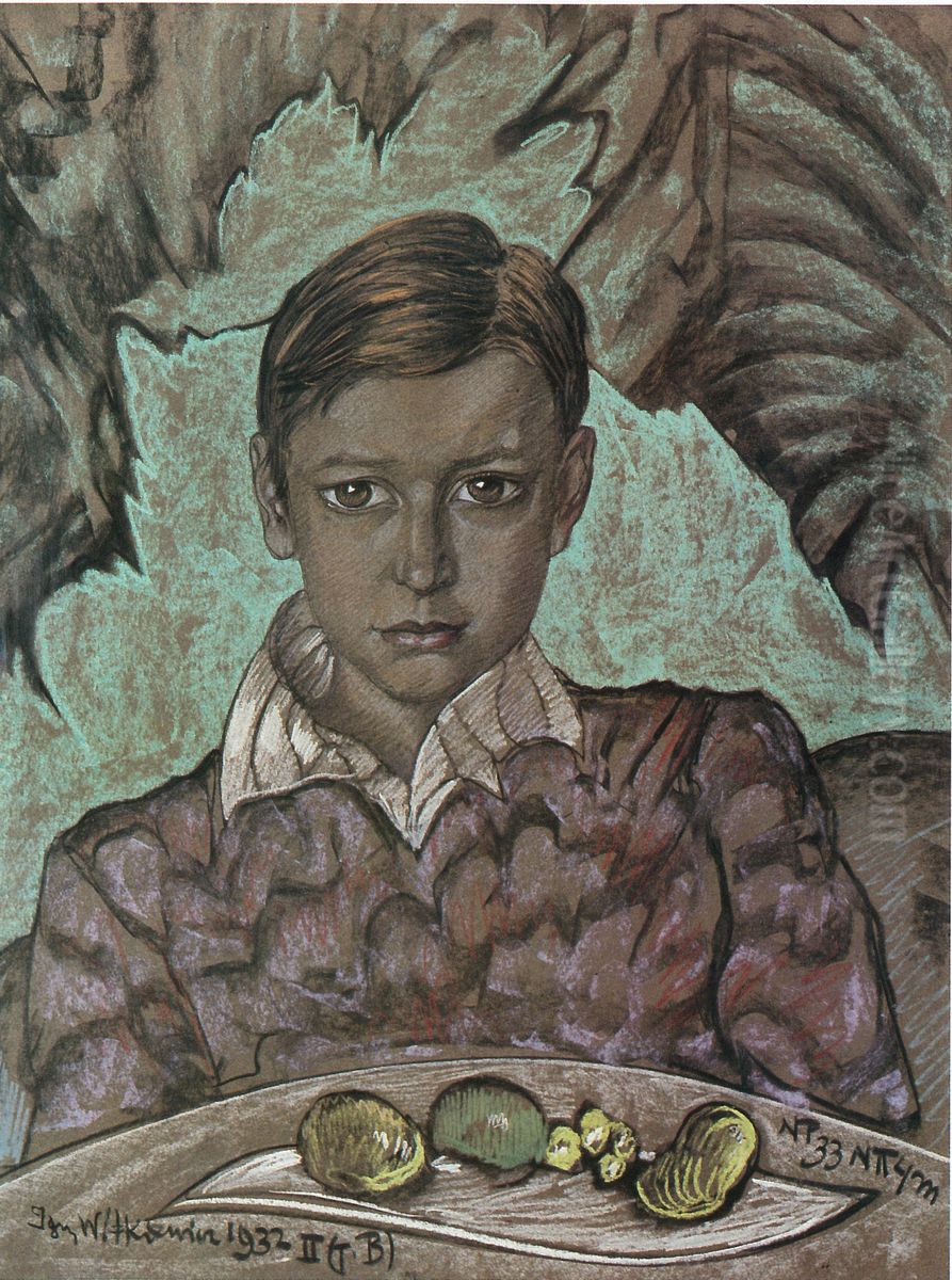 Portret Juliusza Oszackiego, w wieku 12 lat Oil Painting by Stanislaw Ignacy Witkiewicz (Witkacy)