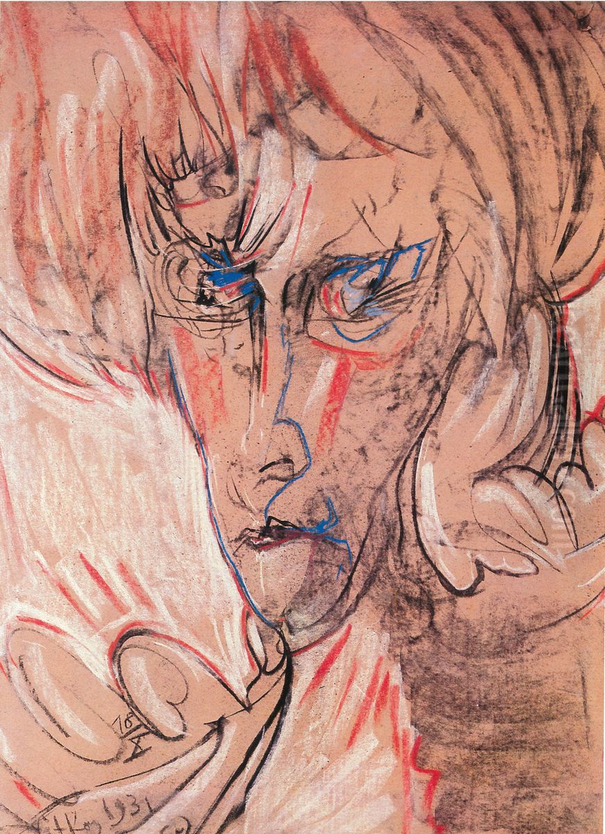 Portret Jadwigi z Niedzwieckich Skibinskiej Oil Painting by Stanislaw Ignacy Witkiewicz (Witkacy)