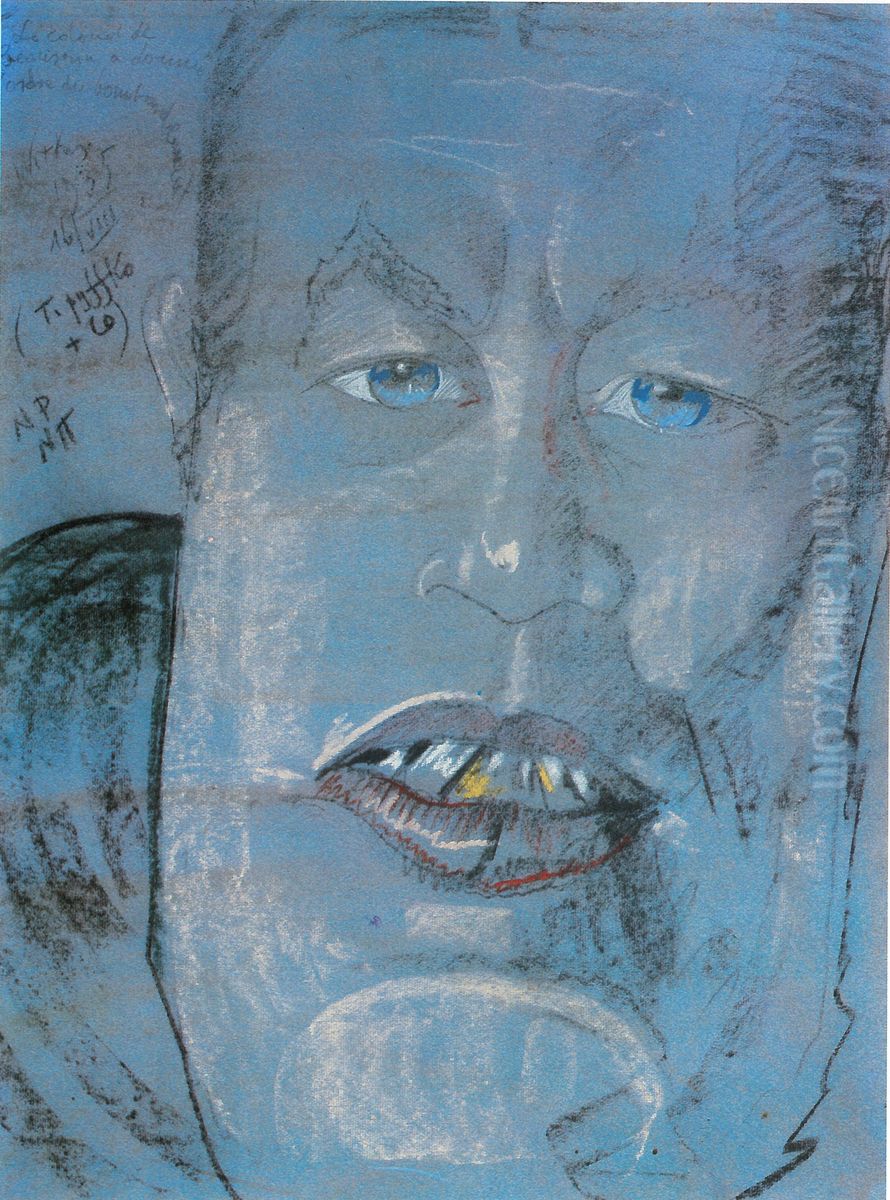 Portrait of Colonel Janusz Beaurain Oil Painting by Stanislaw Ignacy Witkiewicz (Witkacy)