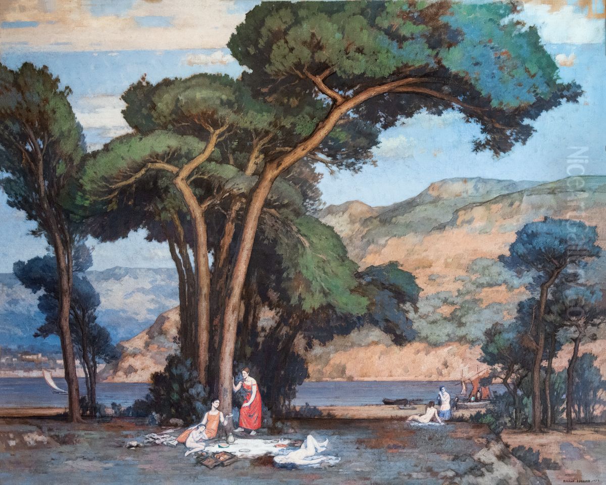 Paysage anime de Provence - Pierre Magnan-Bernard - Musee des Beaux-Arts de Gaillac Oil Painting by Pierre Magnan-Bernard