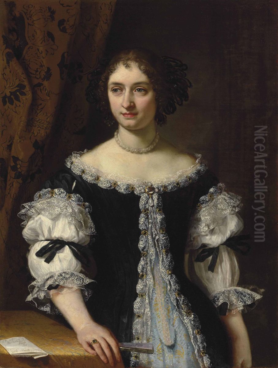Portrait of Maria Maddalena Rospigliosi Panciatichi Oil Painting by Carlo Maratta or Maratti