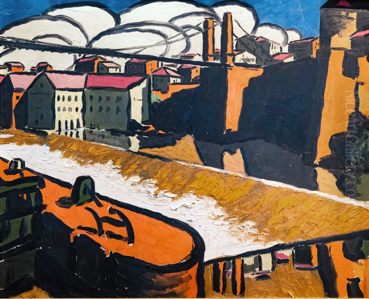 The Tarn river at GaillacFrancais:Le Tarn a GaillacItaliano:Il Tarn a Gaillac Oil Painting by Georges Gaudion