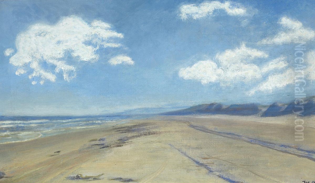 A summer day at Skagen Sonderstrand. Oil Painting by Michael Peter Ancher
