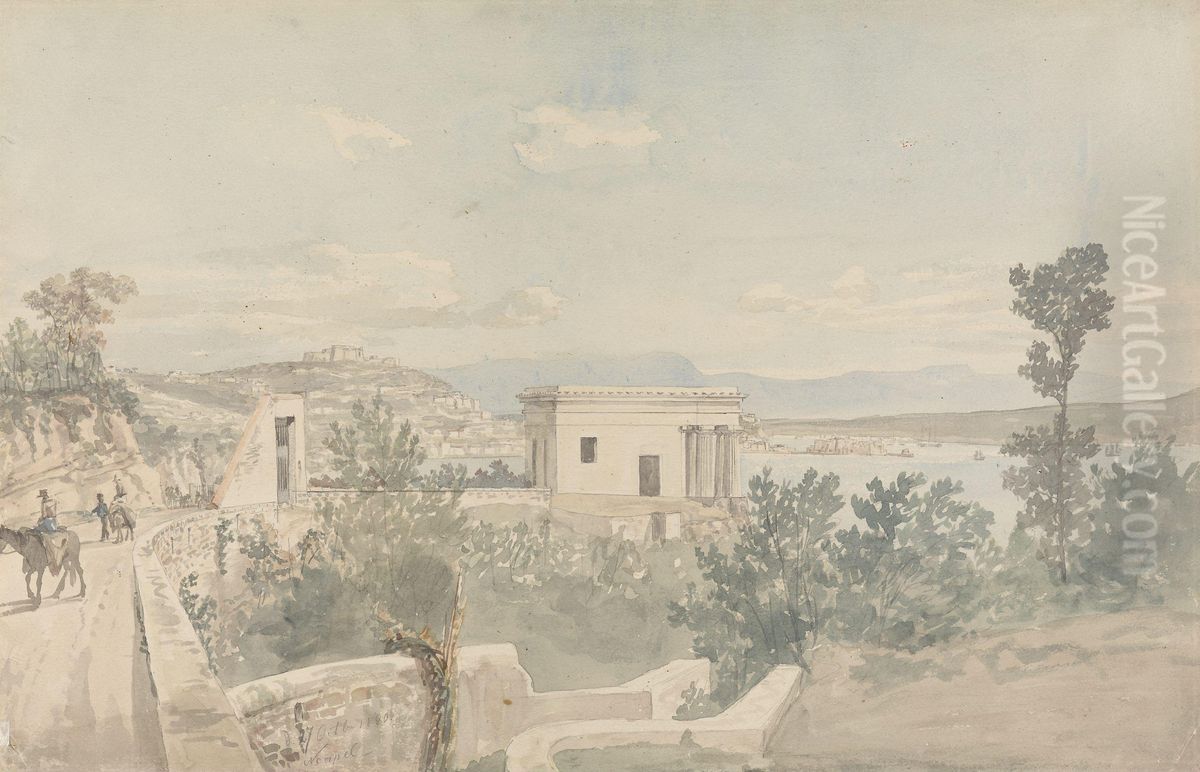 View of Naples from Via di Posillipo Oil Painting by Johan Wilhelm Ludwig Dahl